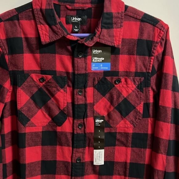 Youth boys size large new with tags red/black flannel shirt. - Picture 2 of 6